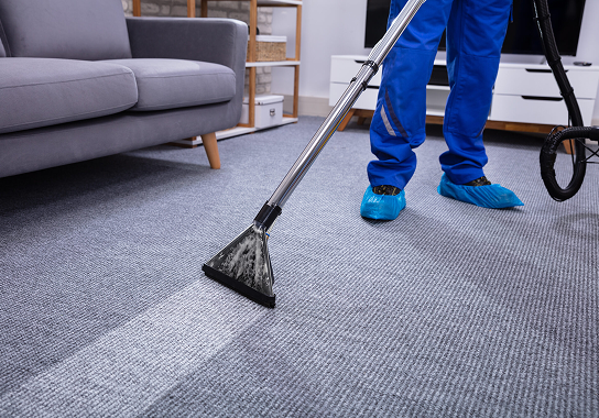 Professional carpet deep cleaning using hot water extraction